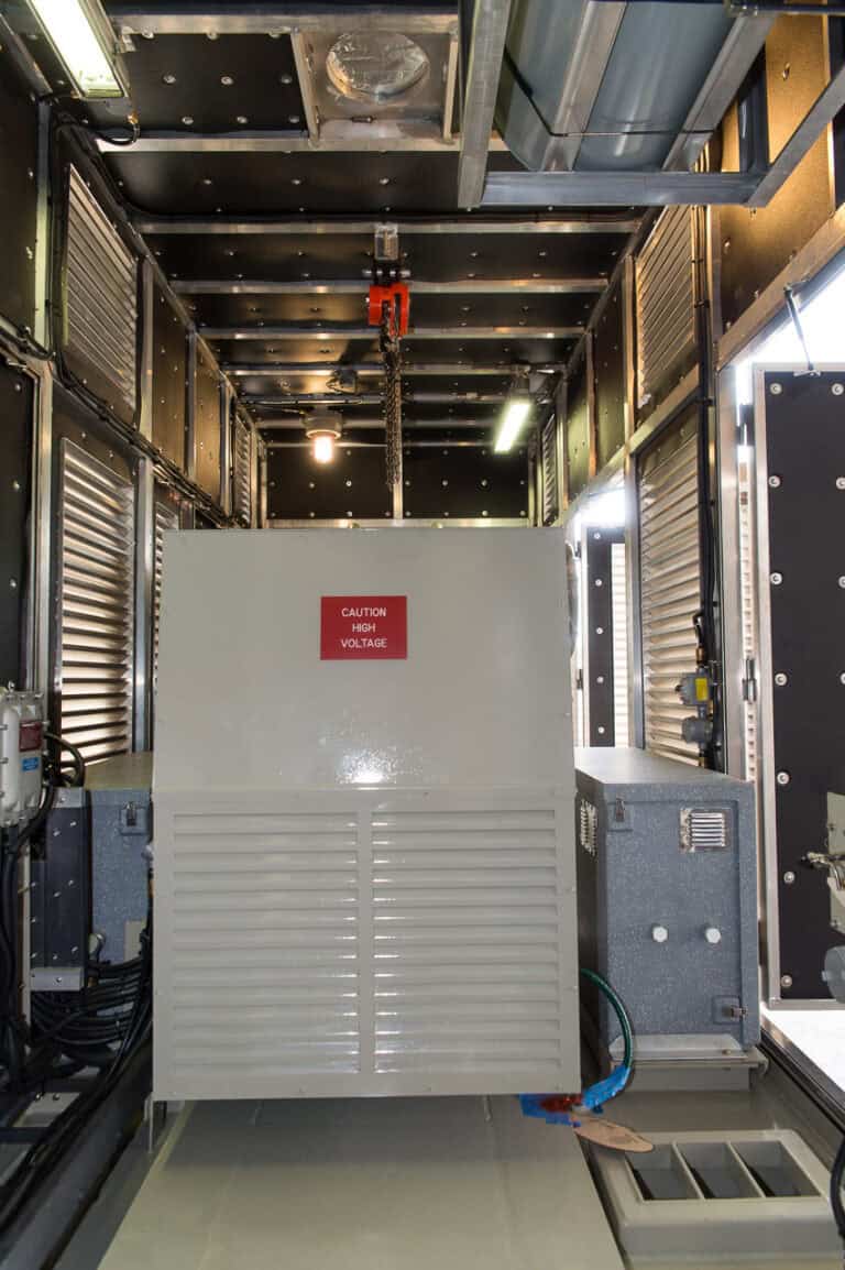 A large industrial electrical cabinet with a 